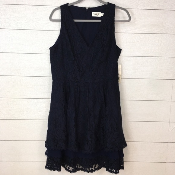 NWT Eliza J Sleeveless Tiered Lace Dress - Picture 4 of 8